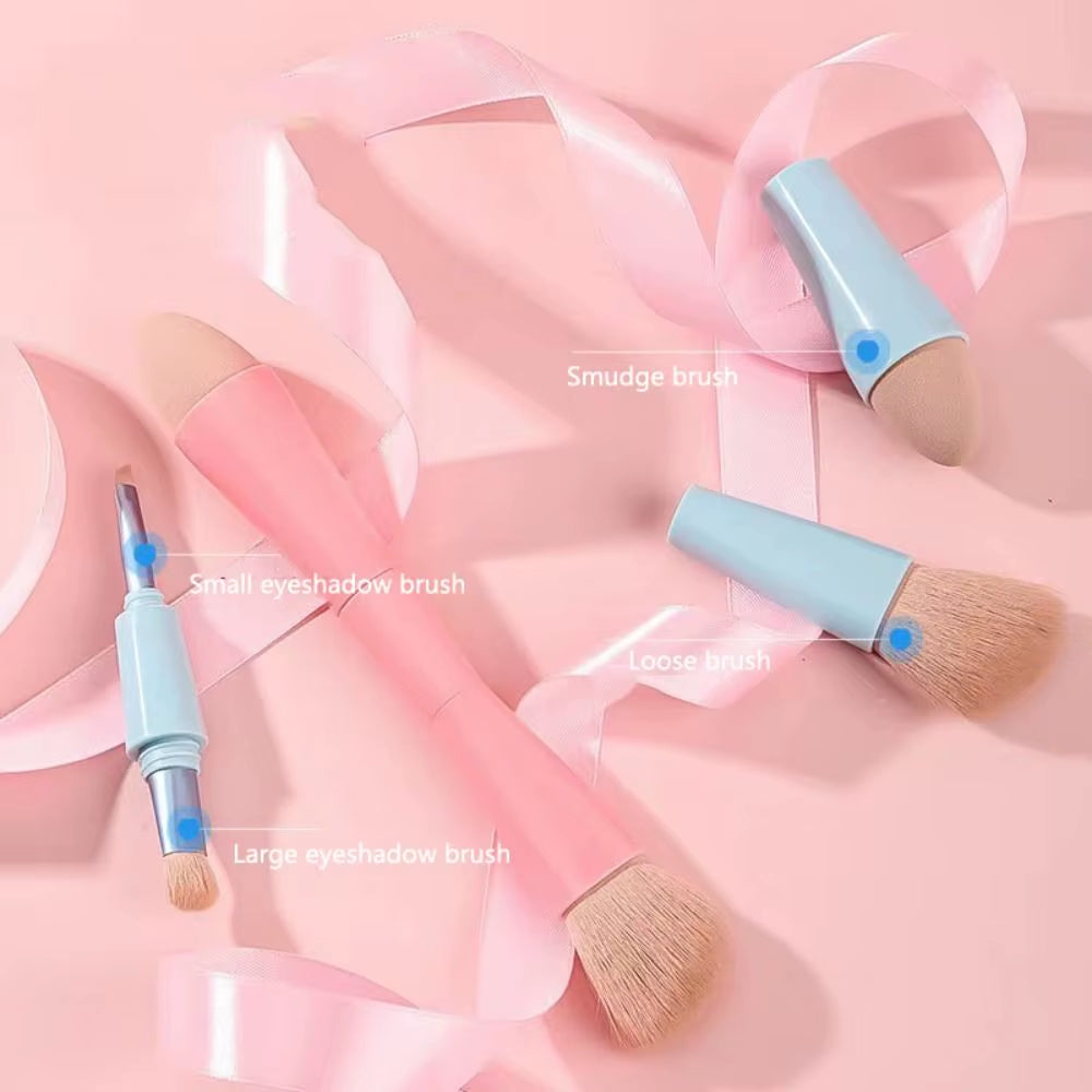 4-In-1 Makeup Brush Set Soft Multifunctional Eyeshadow Brush Liner Brush Detachable Double Ended Cosmetic Brushes Makeup Tool